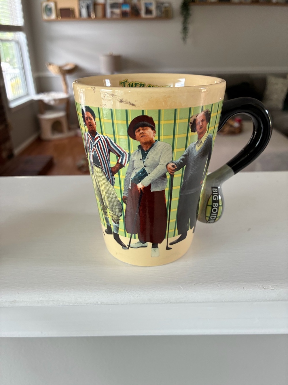 Class I Three Stooges Golfing Yellow Ceramic Mug